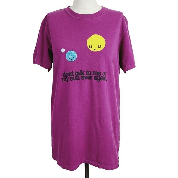 Lonely Ghost T-Shirt S Purple Knit Don't Talk To Me Or My Sun Ever Again Tee Top - Picture 1 of 6